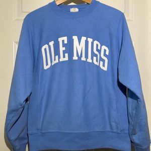 Blue Champion Ole Miss Crewneck